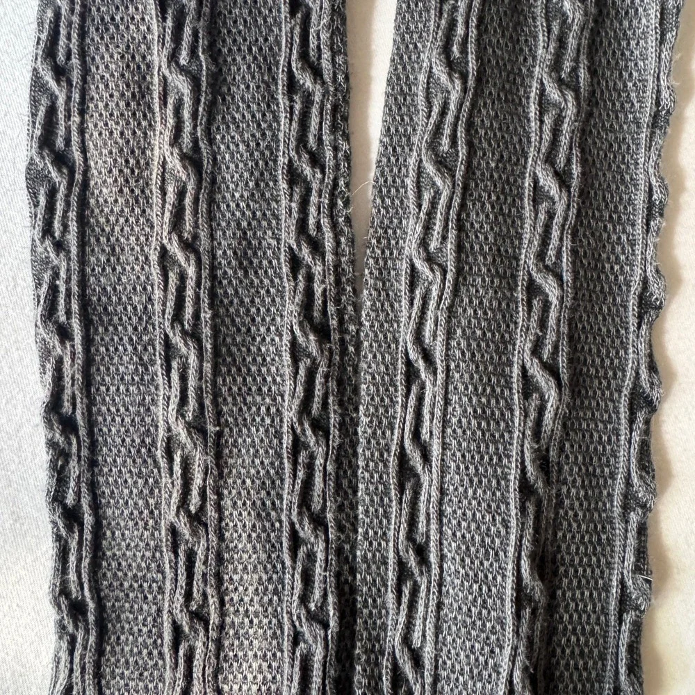 Charcoal Gray Cable Knit Tights S/M Opaque Winter Hosiery Twee Dark Academia